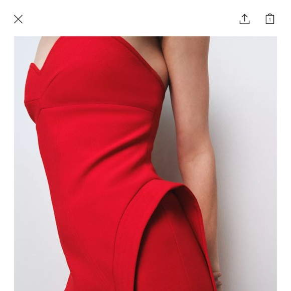 NWT Red Zara Structured Sleeveless Dress Sz. M - Picture 3 of 6